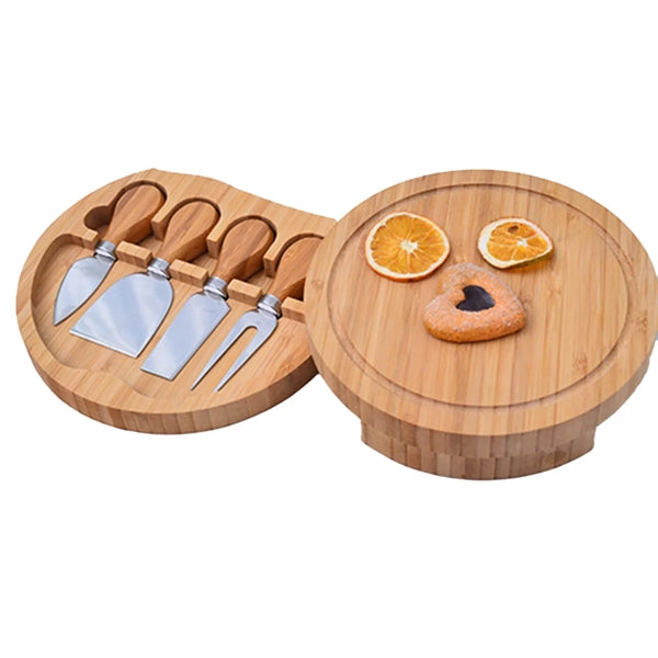 Swivel Top Mini Bamboo Cheese Board Knife Set