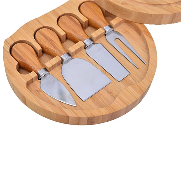 Swivel Top Mini Bamboo Cheese Board Knife Set