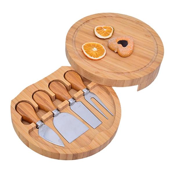 Swivel Top Mini Bamboo Cheese Board Knife Set