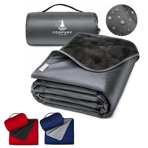 Large Waterproof Outdoor Fleece Blanket With Bag