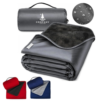 Large Waterproof Outdoor Fleece Blanket With Bag