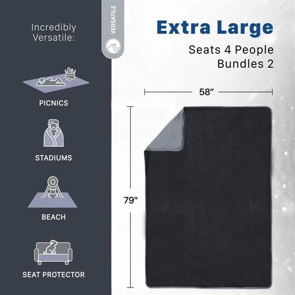 Large Waterproof Outdoor Fleece Blanket With Bag