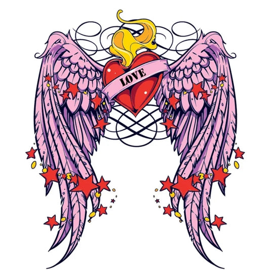 Winged Heart Temporary Tattoo