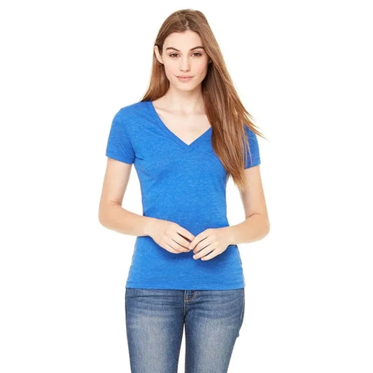 Bella Ladies Triblend Short-Sleeve Deep V-Neck T-Shirt