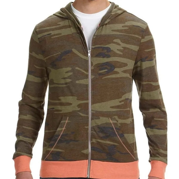Alternative Mens Eco Long-Sleeve Printed Zip Hoodie