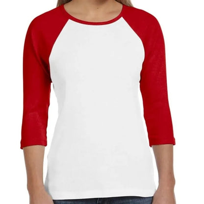 Bella Ladies Stretch Rib 3/4-Sleeve Contrast Raglan T-Shirt