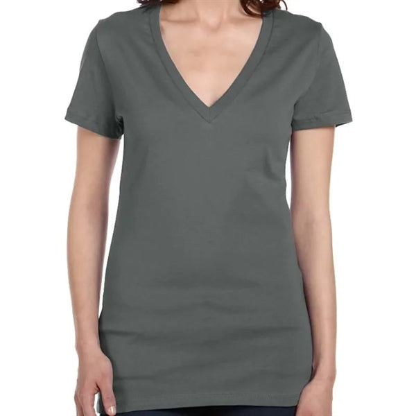 Bella Ladies Jersey Short-Sleeve Deep V-Neck T-Shirt