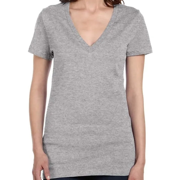 Bella Ladies Jersey Short-Sleeve Deep V-Neck T-Shirt