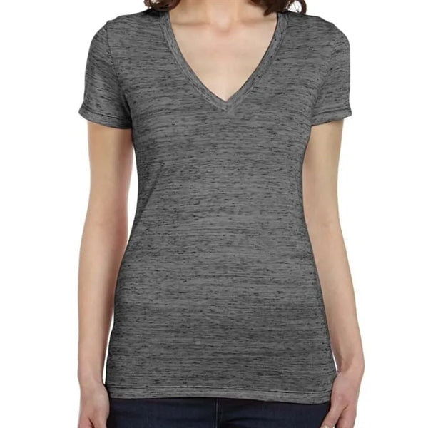 Bella Ladies Jersey Short-Sleeve Deep V-Neck T-Shirt