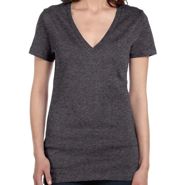Bella Ladies Jersey Short-Sleeve Deep V-Neck T-Shirt