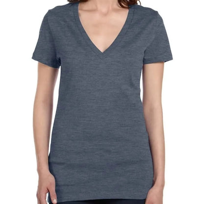 Bella Ladies Jersey Short-Sleeve Deep V-Neck T-Shirt