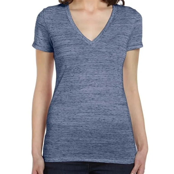 Bella Ladies Jersey Short-Sleeve Deep V-Neck T-Shirt