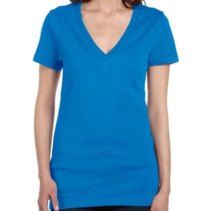 Bella Ladies Jersey Short-Sleeve Deep V-Neck T-Shirt