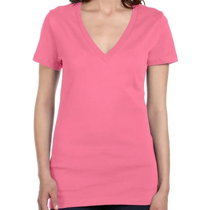 Bella Ladies Jersey Short-Sleeve Deep V-Neck T-Shirt