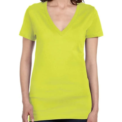 Bella Ladies Jersey Short-Sleeve Deep V-Neck T-Shirt