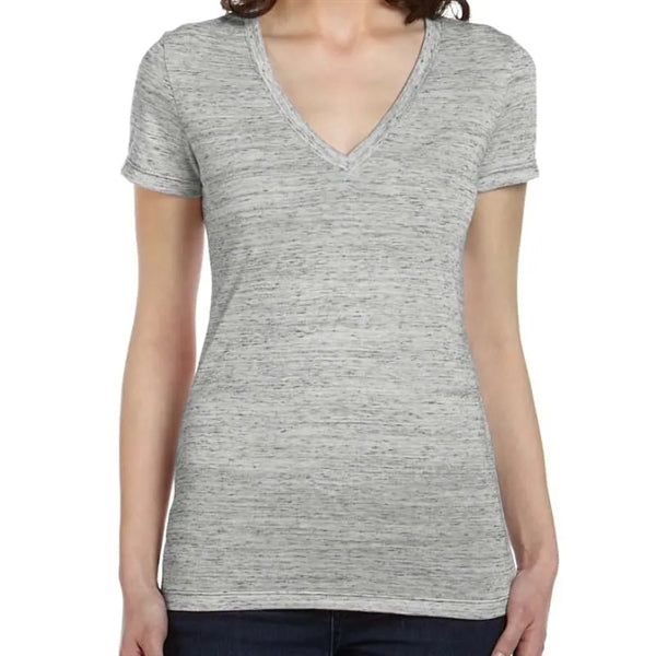 Bella Ladies Jersey Short-Sleeve Deep V-Neck T-Shirt