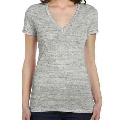 Bella Ladies Jersey Short-Sleeve Deep V-Neck T-Shirt