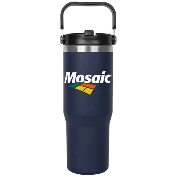 30oz. Stainless Steel Insulated Mug with Handle and Built-In