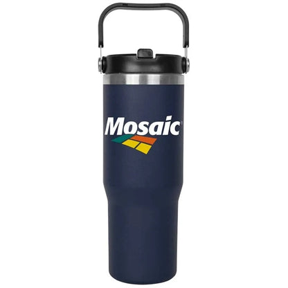 30oz. Stainless Steel Insulated Mug with Handle and Built-In