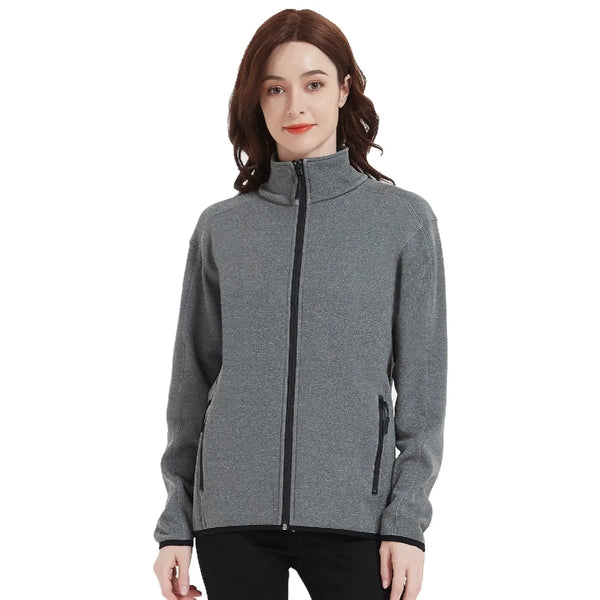 Women's Full Zip Heathered Stretch Fleece Jacket