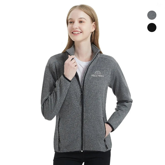 Women's Full Zip Heathered Stretch Fleece Jacket