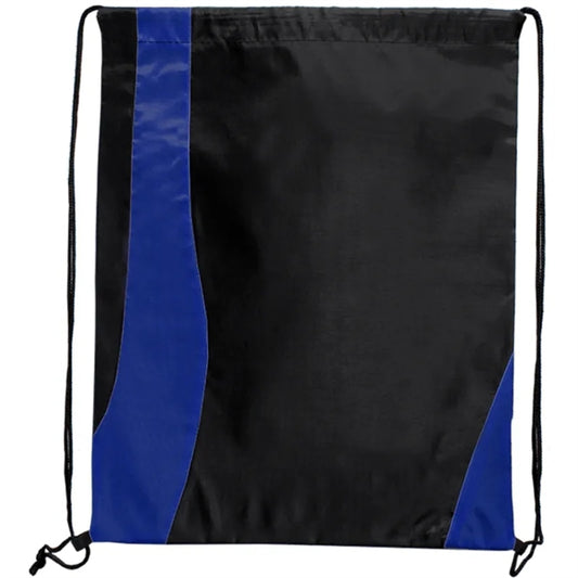 Two Tone Wavy Drawstring Tote Bags