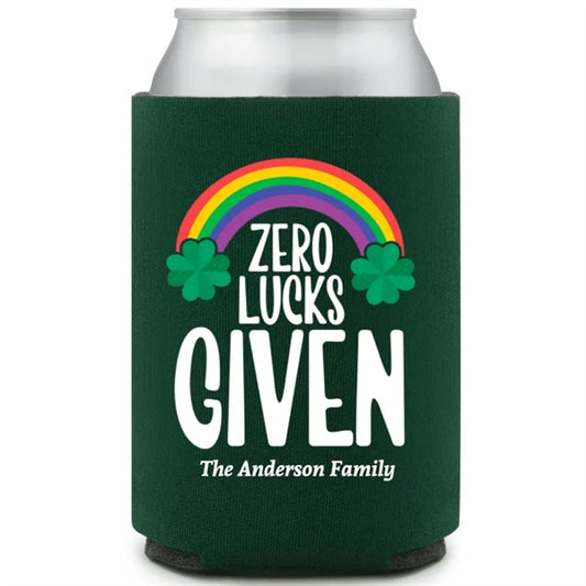 Zero Lucks Given St. Patrick's Full Color Can Coolers