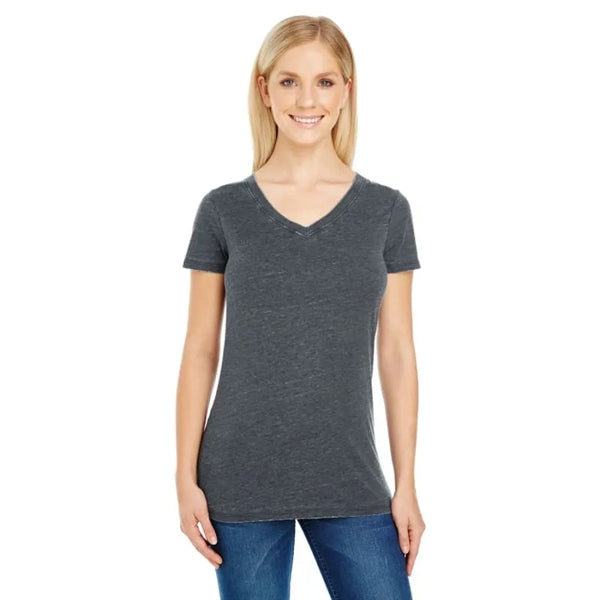 Threadfast Apparel Ladies' Vintage Dye Short-Sleeve V-Nec...