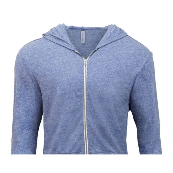 Threadfast Apparel Unisex Triblend Full-Zip Light Hoodie