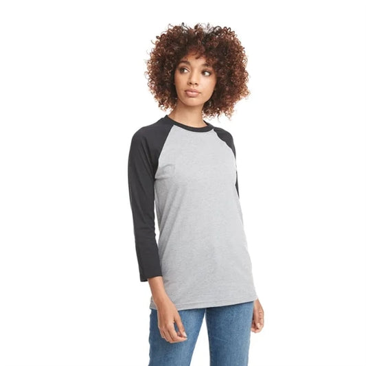 Next Level Apparel Unisex CVC 3/4 Sleeve Raglan Baseball ...