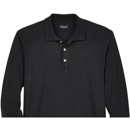 UltraClub Adult Long-Sleeve Classic Pique Polo