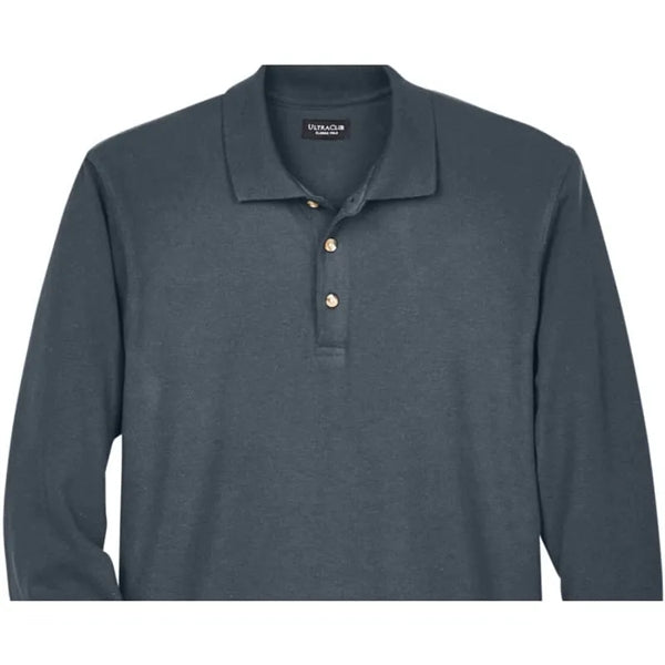 UltraClub Adult Long-Sleeve Classic Pique Polo