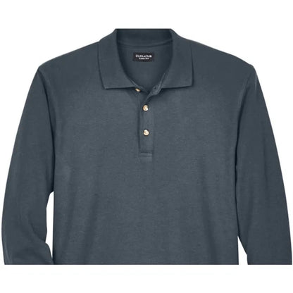 UltraClub Adult Long-Sleeve Classic Pique Polo