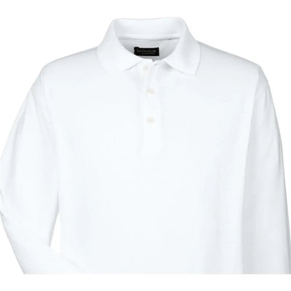 UltraClub Adult Long-Sleeve Whisper Pique Polo