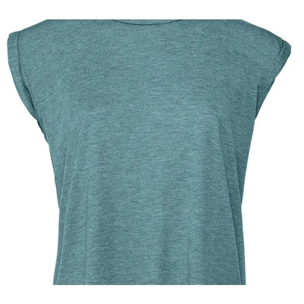 Bella + Canvas Ladies' Flowy Muscle T-Shirt With Rolled Cuff