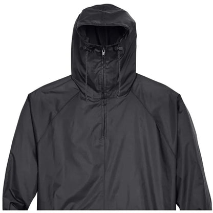 UltraClub Adult Quarter-Zip Hooded Pullover Pack-Away Jacket