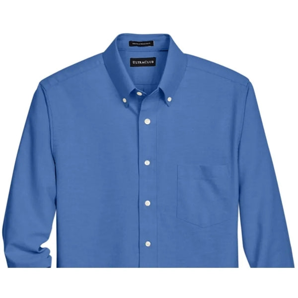 UltraClub Men's Classic Wrinkle-Resistant Long-Sleeve Oxford