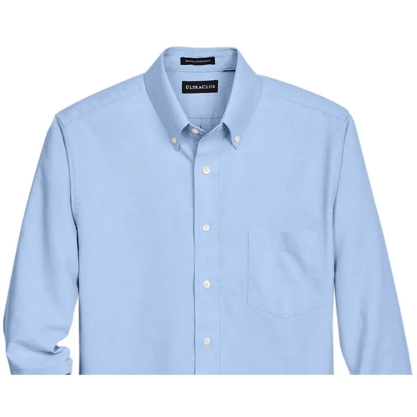 UltraClub Men's Classic Wrinkle-Resistant Long-Sleeve Oxford