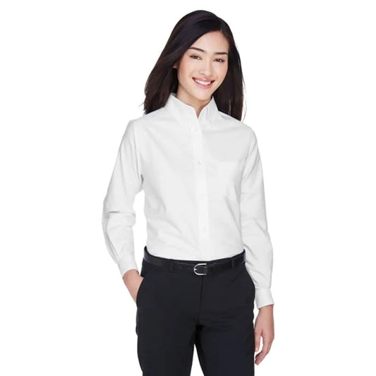 UltraClub Ladies' Classic Wrinkle-Resistant Long-Sleeve O...