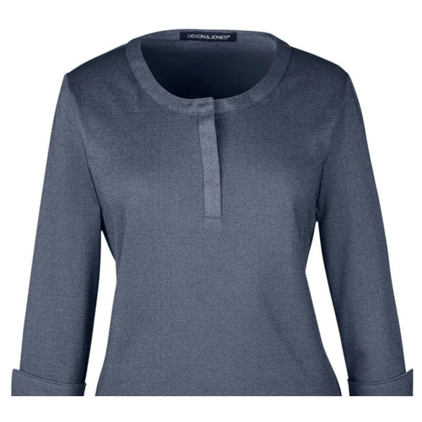Devon & Jones Ladies' Central Cotton Blend Melange Knit Top