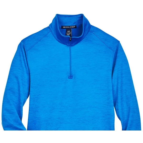 Devon & Jones Men's Newbury Melange Fleece Quarter-Zip