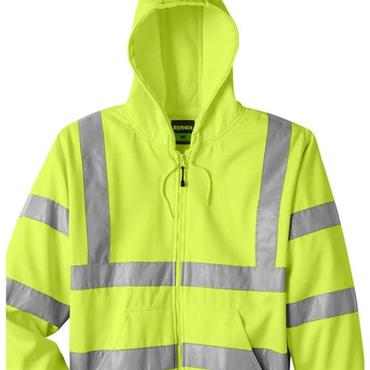 Berne Men's Berne Hi-Vis Class 3 Lined Hooded Sweatshirt