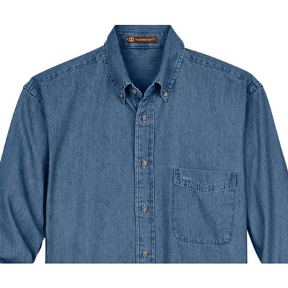 Harriton Men's Tall 6.5 Oz. Long-Sleeve Denim Shirt