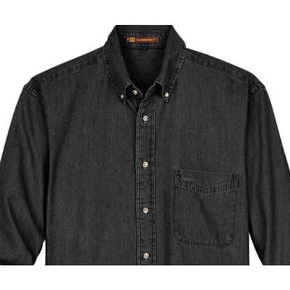 Harriton Men's Tall 6.5 Oz. Long-Sleeve Denim Shirt