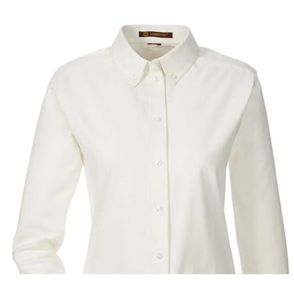 Harriton Ladies' Foundation 100% Cotton Long-Sleeve Twill...