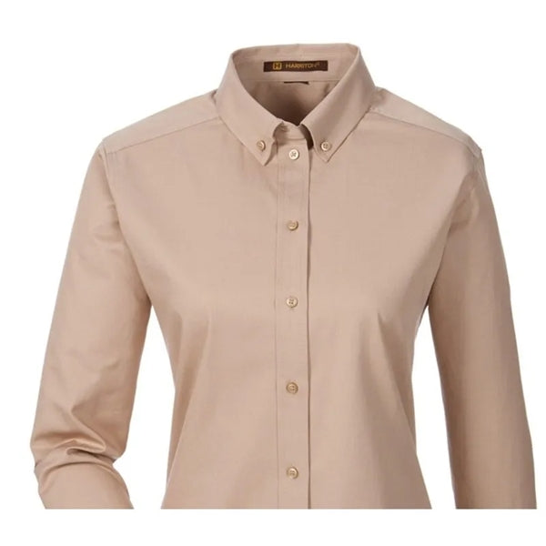 Harriton Ladies' Foundation 100% Cotton Long-Sleeve Twill...