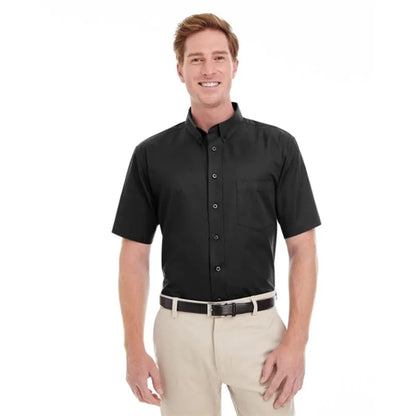 Harriton Men's Foundation 100% Cotton Short-Sleeve Twill ...