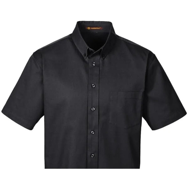 Harriton Men's Foundation 100% Cotton Short-Sleeve Twill ...