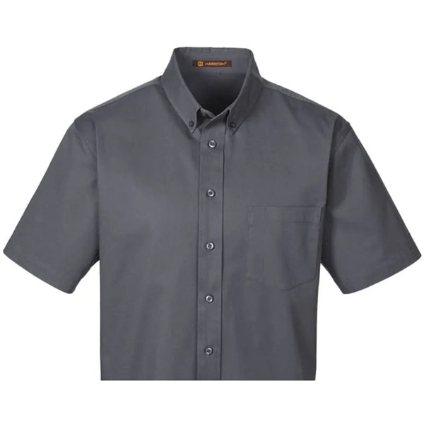 Harriton Men's Foundation 100% Cotton Short-Sleeve Twill ...