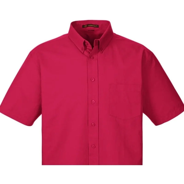 Harriton Men's Foundation 100% Cotton Short-Sleeve Twill ...
